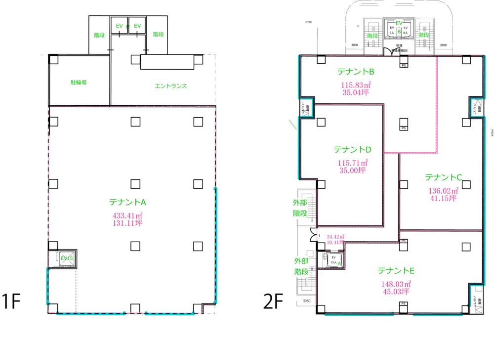 1階・2階平面図